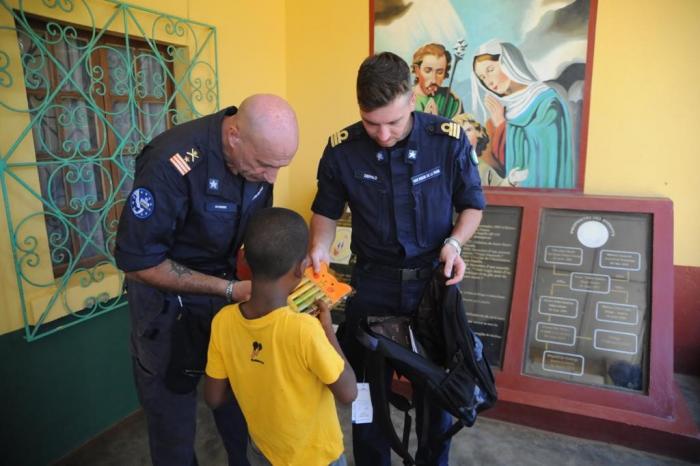 EUNAVFOR Flagship DURAND DE LA PENNE personnel during their activities at the Orphanage