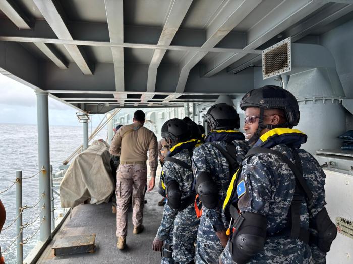 EUNAVFOR and Somali forces developing a VBSS traning