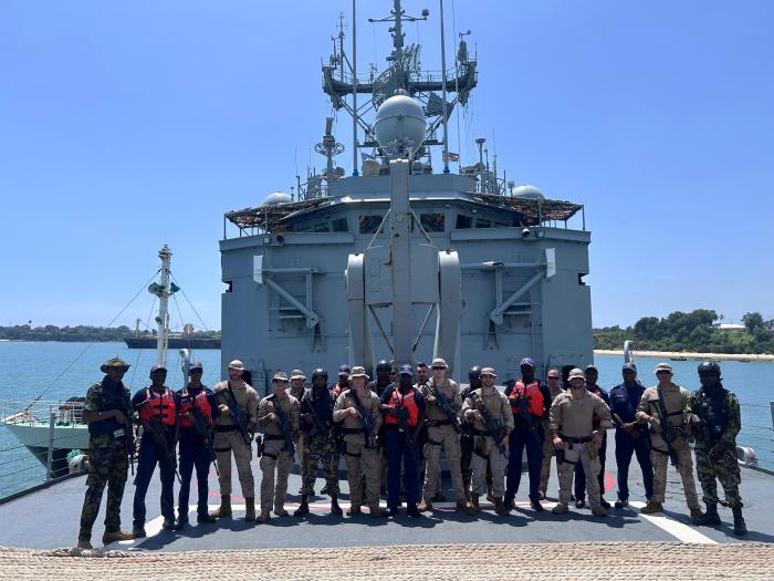 EUNAVFOR ATALANTA and Kenya Coast Guard staff on board of ESPS SANTA MARIA.