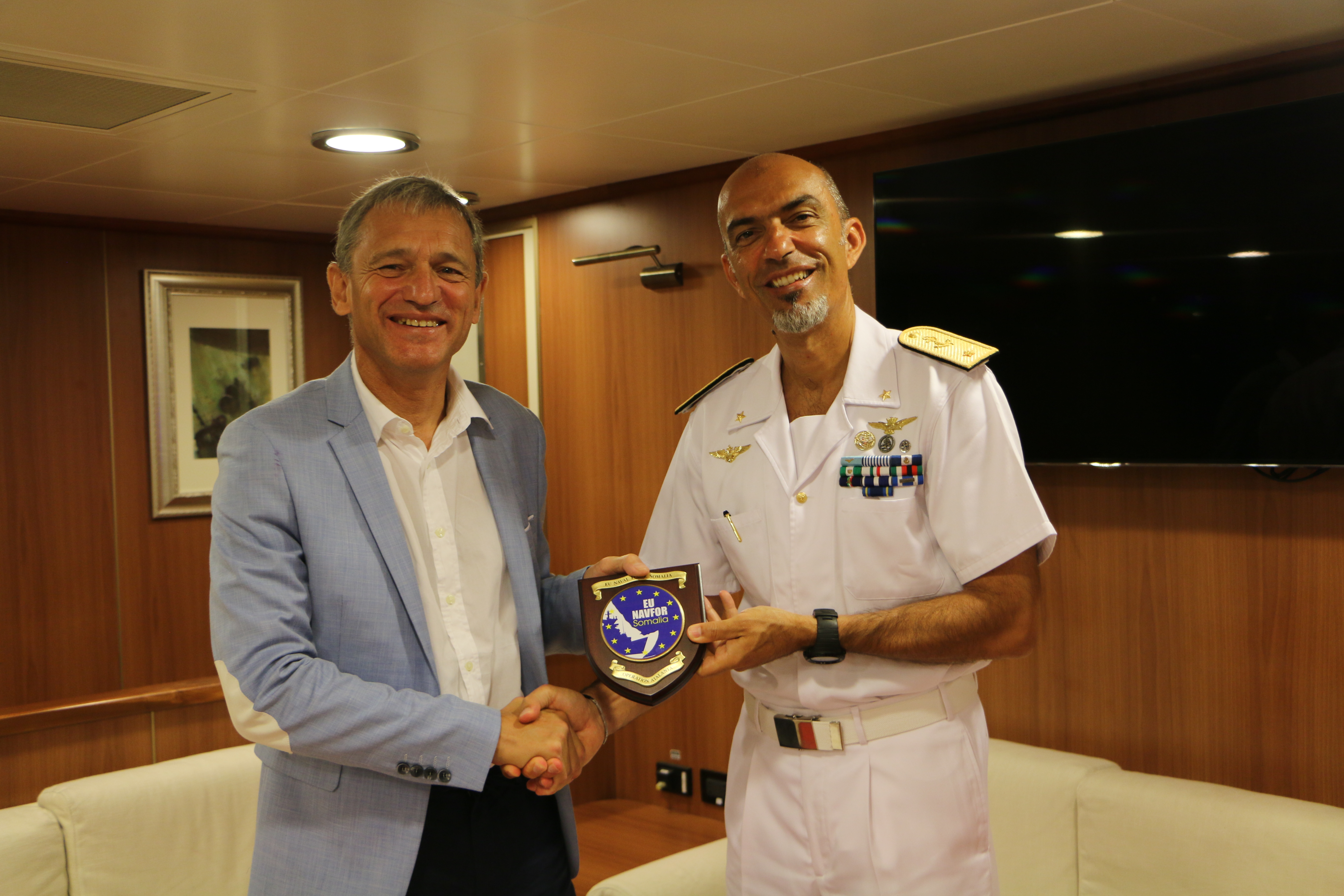 R. Adm. Simi with EU Ambassador Mr. Vincent Degert.