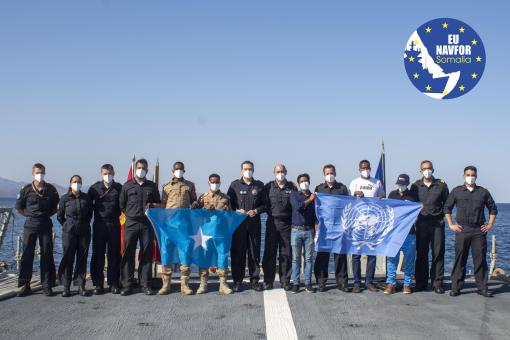 OPERATION ATALANTA FLAGSHIP ESPS VICTORIA TRAINS FISHERY PROTECTION OFFICERS FOR THE SOMALI FISHERY PROTECTION PATROL WITH UNODC