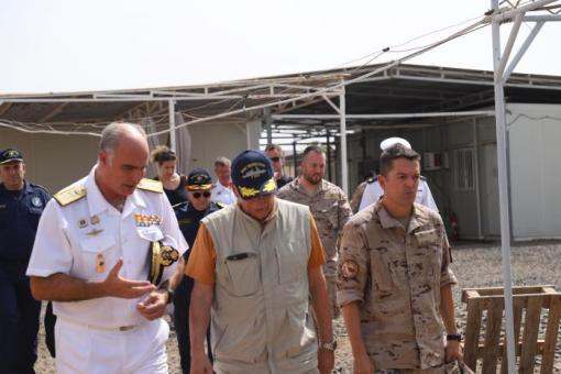 HR/VP Borrell and EUNAVFOR Operation ATALANTA Commander during the visit to EUNAVFOR units in Djibouti